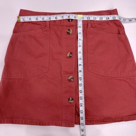 Asos denim rigid button front denim skirt size 10 - Picture 3 of 7